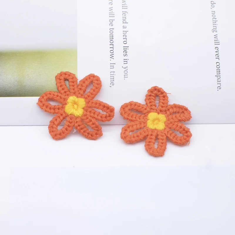 12Pcs Soft Wool Flower Applique for DIY Clothes Hat Shoes Crafts Sewing Supplies Patches Headwear Hair Clips Decor Accessories
