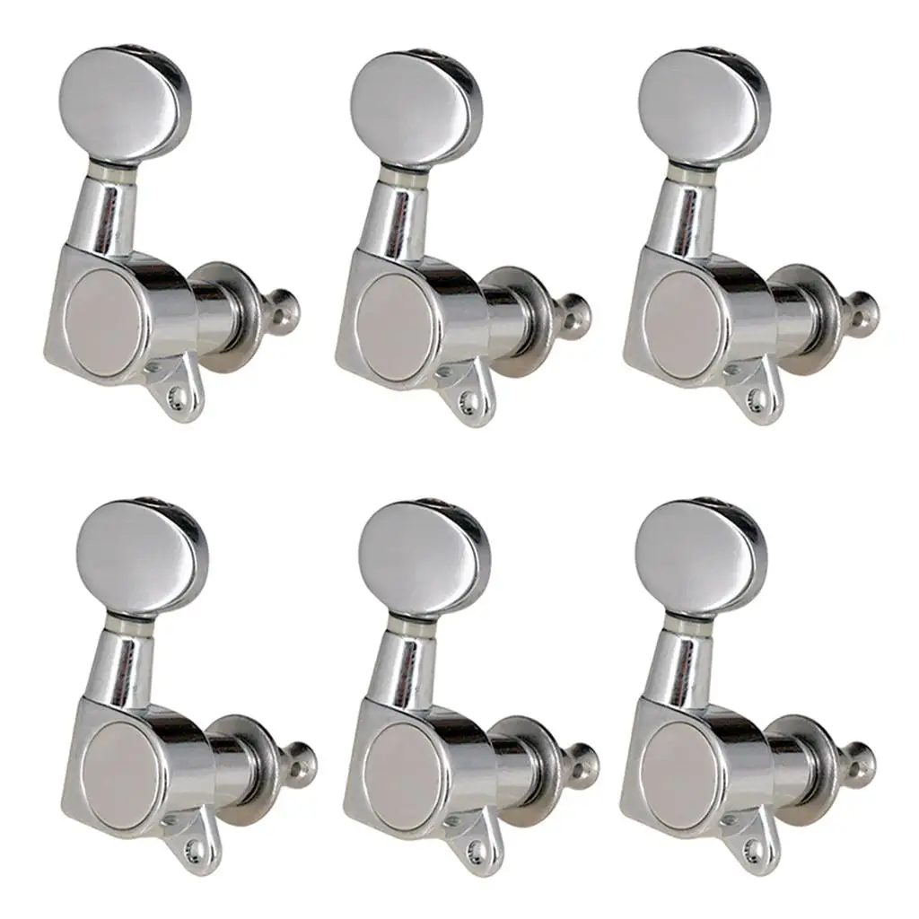 6PCS Right Hand Guitar Tuners Tuning Keys Pegs for Acoustic Guitar 6R Silver