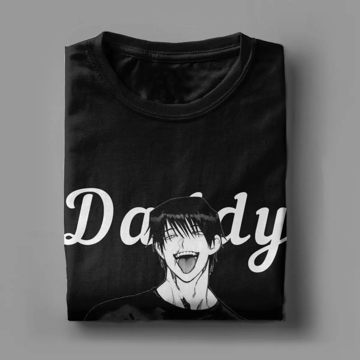 Daddy Toji Fushiguro Anime T Shirt Men\'s 100% Cotton Fashion for Male T-Shirts Crewneck Tees Short Sleeve Tops Plus Size