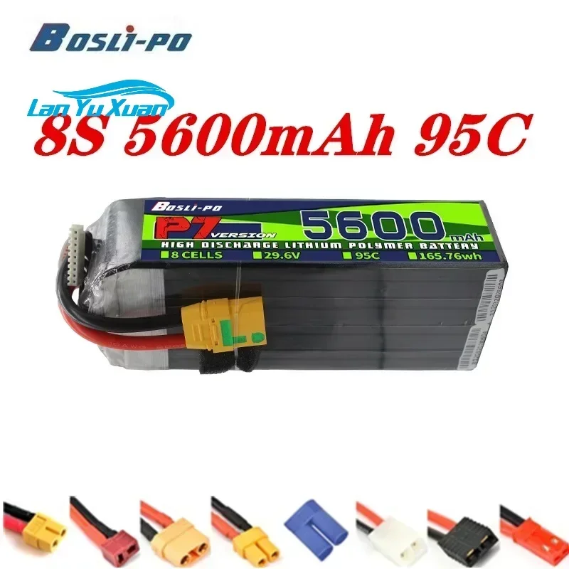 Atualize a bateria LiPo de 29,6 V 5600mAh 95C 8S para helicóptero RC Quadcopter FPV Racing Parts s