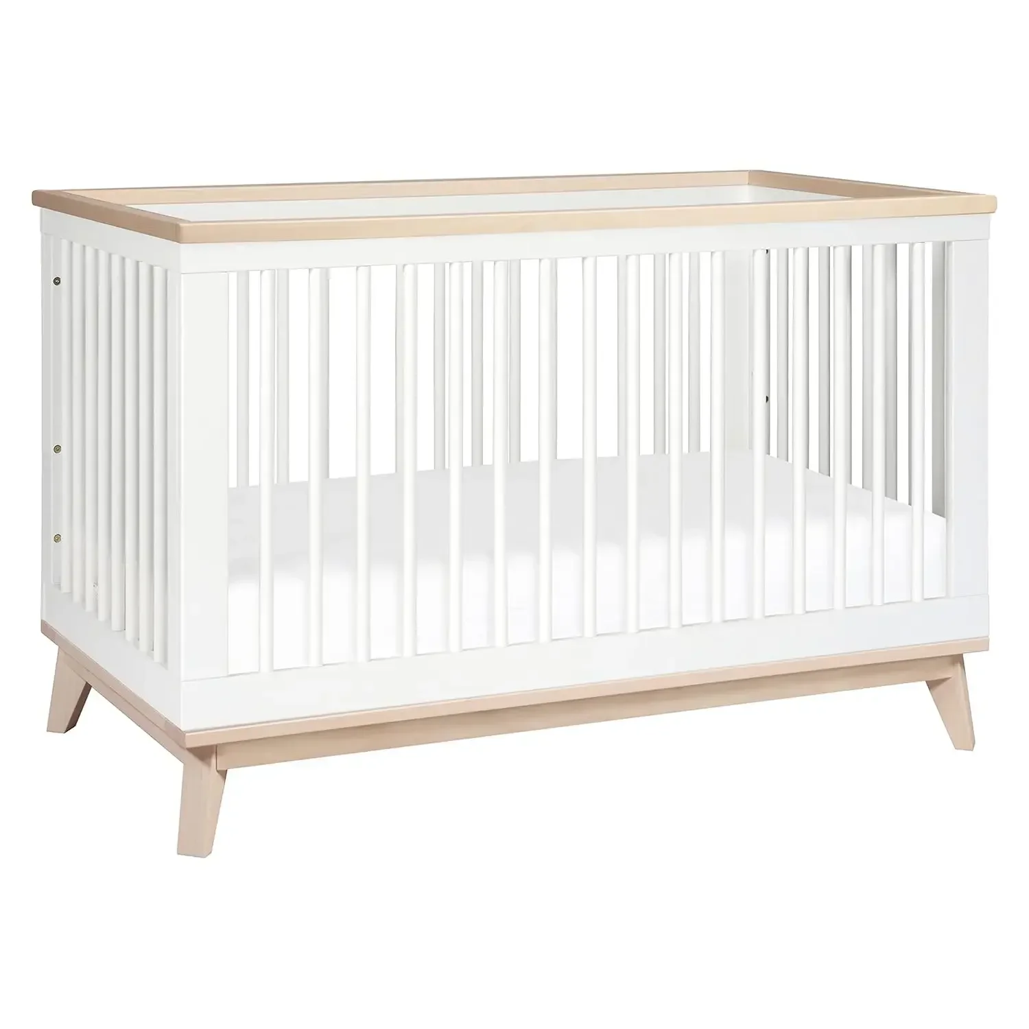 

Babyletto Scoot 3-in-1 Convertible Crib with Toddler Bed Conversion Kit in White and Washed Natural, Greenguard Gold Certified