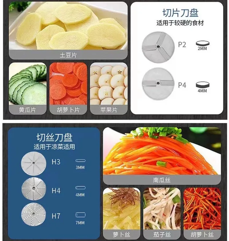HLC-300 Vegetable Cutter Accessories, Full Series Cutter Head, Blade, Reamer, Switch & Screw, Various Models