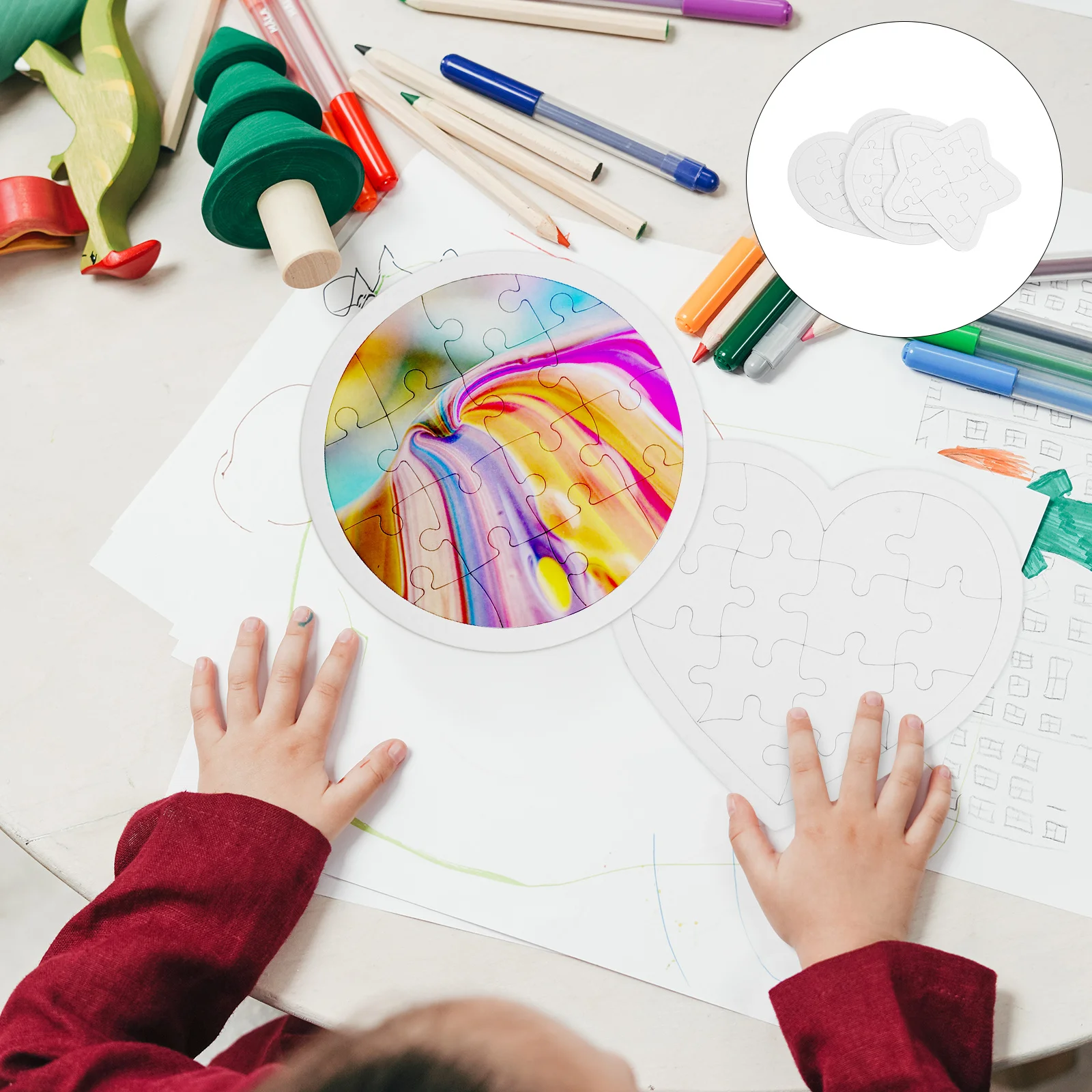 

6 шт. детские пустые пазлы «сделай сам», бумажный материал, безопасный для мальчиков и девочек, забавная разборка, мультяшная пустая головоломка «сделай сам»