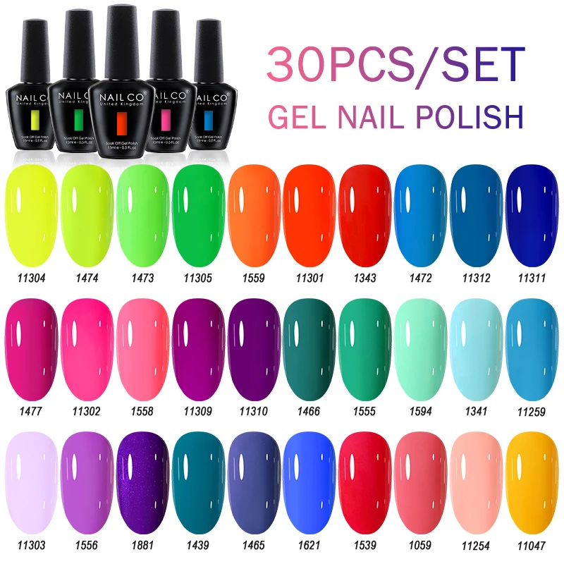 NAILCO 30 teile/satz Gel Nagellack 15 ml Nägel Kunst Lack LED Gellak Soak Off UV Gel Lack Rosa Farbe glitter Nagel Gel Polnisch
