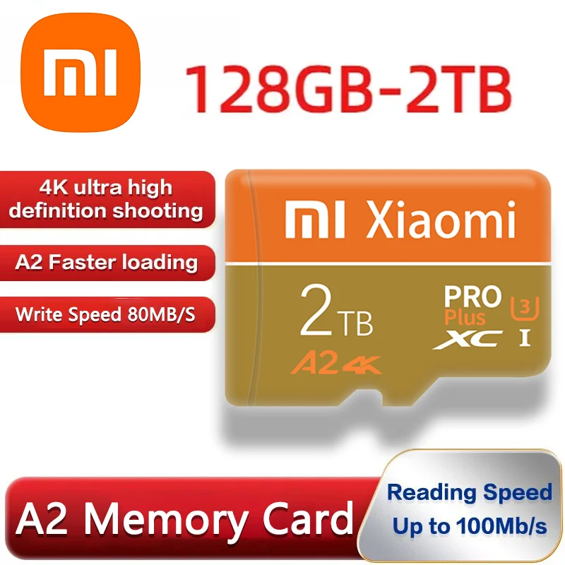 XIAOMI-tarjeta De Memoria inteligente, dispositivo De alta velocidad, 2TB, Clase 10, A1, TF, 512GB, 128GB, 64GB, para teléfono/cámara/Nintendo Switch