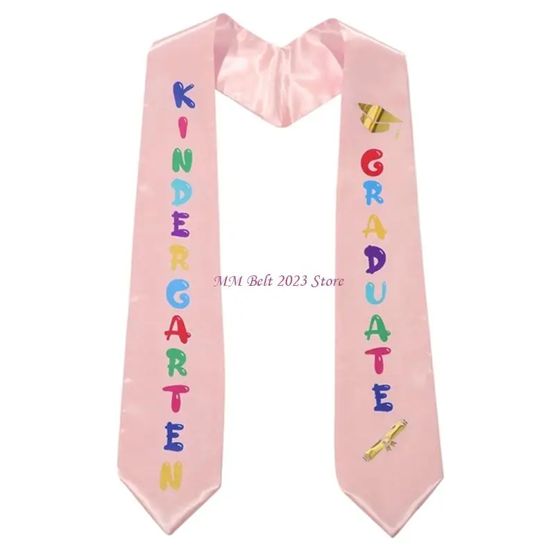 49ME Elegant Kindergarten Graduation Sash Sateen Fabric Ceremony Shoulder Band Lightweight And Safe For Children