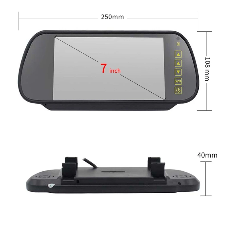 Waterproof Night Vision 3Rd Brake Light Reversing Camera For Mercedes Benz Sprinter Minivan + 7 Inch HD Reverse Rear View Mirror