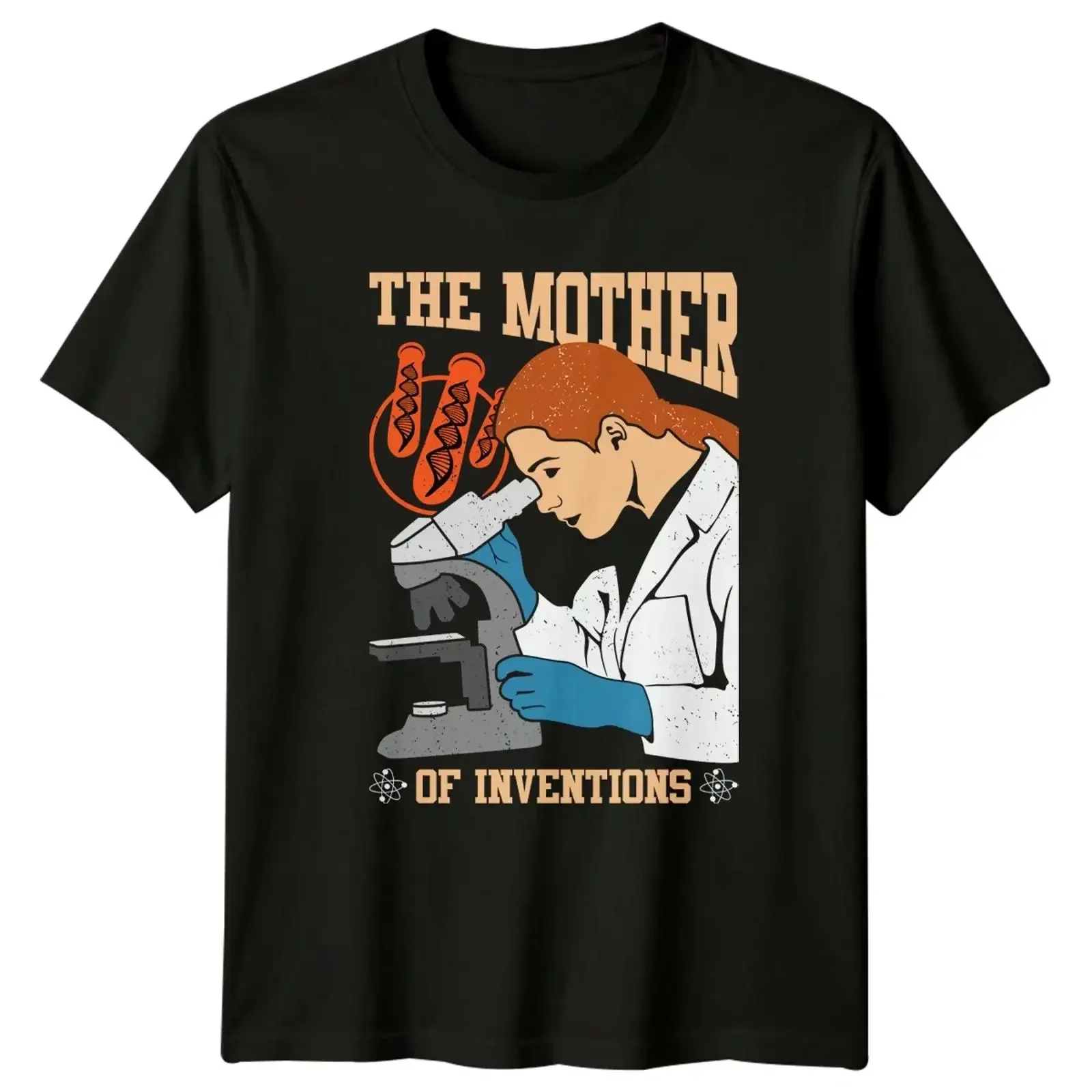 T-shirt pour femme « La mère des inventions » – Cadeau de fête des Mères sur le thème de la biologie et de la science – Vêtements vintage délavés pour homme, style créateur