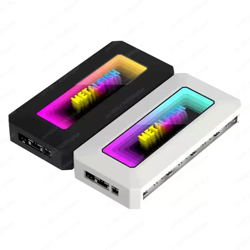 Chassis fan ARGB controller PWM temperature control hub 5V three-pin Shenguang synchronous mirror two-in-one