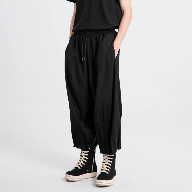 

Men's Casual Pants X086 Japanese Style Casual Nine-Point Men's Summer Thin Trendy Loose Straight Pants