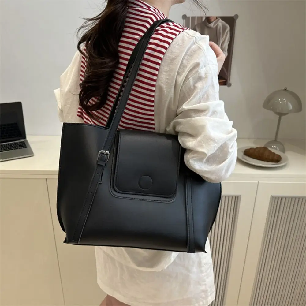 

2 шт./компл. универсальные женские сумки-тоут, ручная большая вместительная сумка из искусственной кожи под мышками, простая однотонная рабочая сумка для женщин/девочек