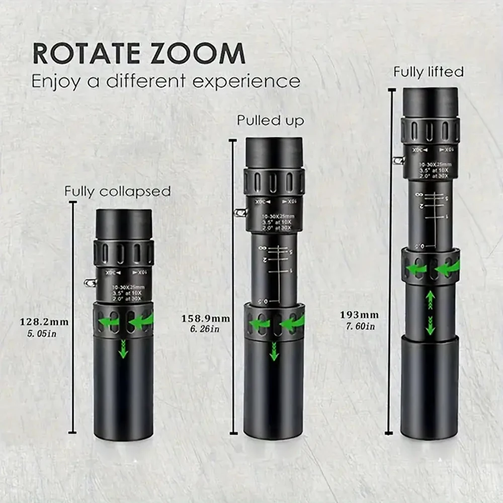 Portable Stretch Type HD Monoculars Long-range Zoom Telescopes Mini High-definition Monoculars For Camping Hunting Birdwatching