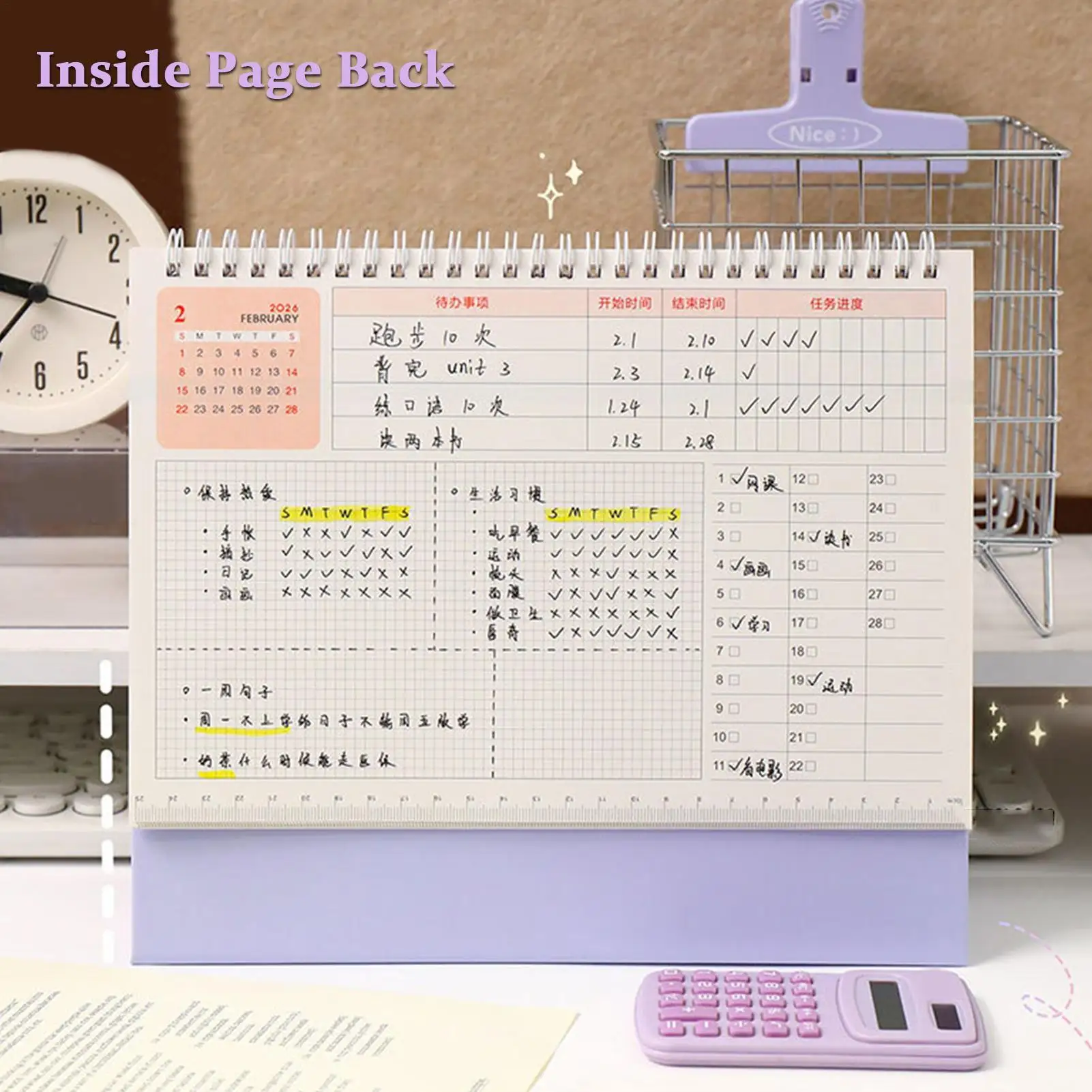

Monthly Desk Calendar 2026 Annual Planner Family Calendar For Home Indoor School Office Living Room Classroom Desk Family