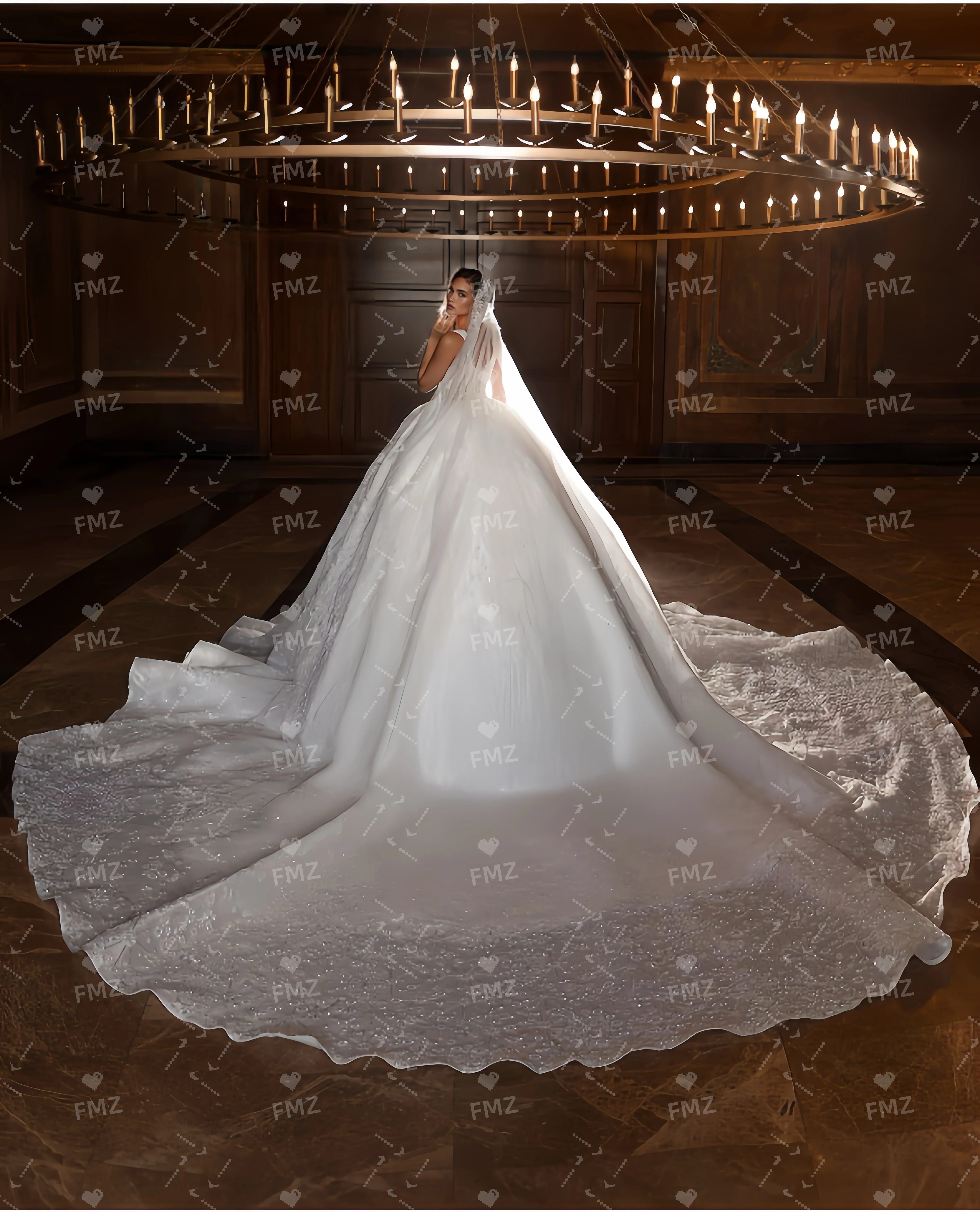 فستان زفاف فاخر مطرز برقبة على شكل حرف v بدون أكمام فستان زفاف فاخر من فيستدوس دي نوفيا أماندا نوفيا أماندا نوفيا رسمي #3