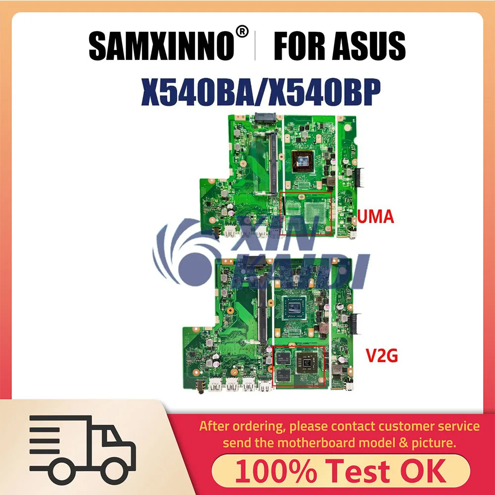 

Notebook Mainboard For ASUS X540 X540BP X540BA A540B Laptop Motherboard With E2 A4 A6 A9 CPU 100% test OK