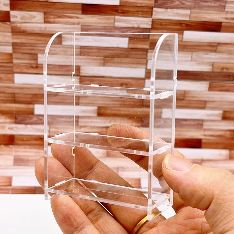 1:12 Dollhouse Transparent Acrylic Display Rack Storage Rack Model Dollhouse Mini Furniture Decoration Micro Scene Photo Props