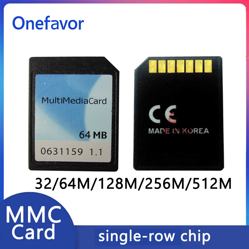 1Pc Single Row MMC Card 32M 64M 128M 256M 512M Chip Small Capacity Memory Card QD Old Camera Mobile Phone Printer Memory Card