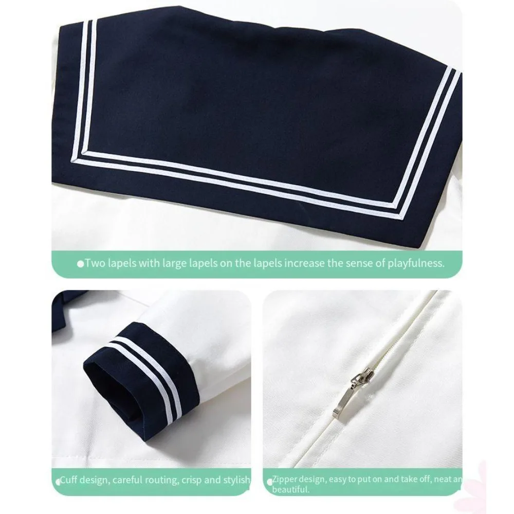 ชุดนักเรียนกะลาสีสีขาวแบบใหม่ ปี 2026 ชุดยูนิฟอร์มสไตล์ JK ชุดพื้นฐาน กระโปรง JK ชุดคอสเพลย์ยูนิฟอร์ม