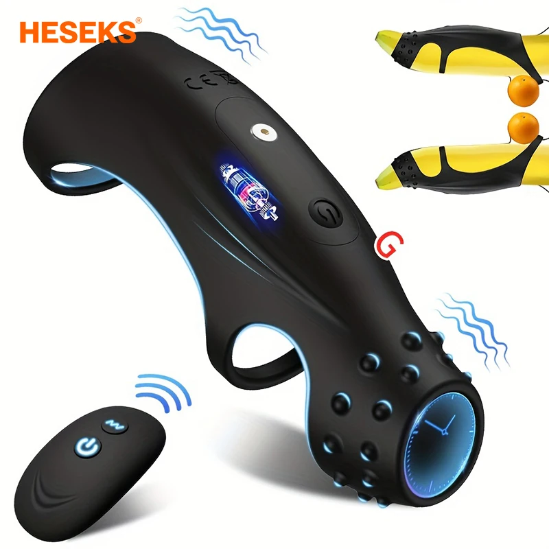 HESEKS-Vibromasseur de pénis télécommandé pour homme, anneau pénien vibrant, retard d\'éjaculation, agrandissement du pénis, jouet sexuel pour couple