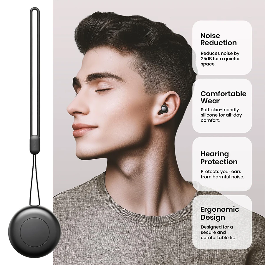 Penutup Telinga untuk Tidur 25dB Peredam Kebisingan Silikon untuk Konser Bepergian Belajar Fokus Perlindungan Telinga yang Dapat Digunakan Kembali