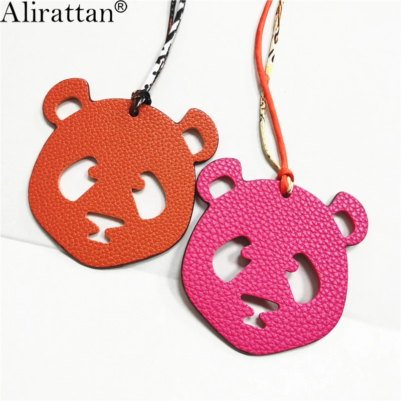 Alirattan Trendy News Genuine Leather Panda Charm,2026 Women Fashion Designer Customized Pendant Bag's Hawk Ornaments