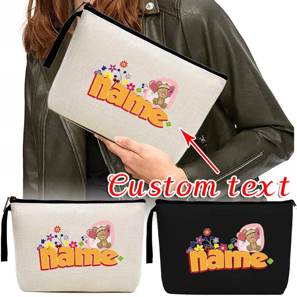 

Personalized Customization Name New Makeup Bag Portable Makeup Bag Convenient Travel Makeup Bag Women's Canvas Handbag