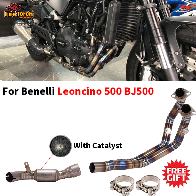 

Для Benelli Leoncino 500 BJ500 выхлопная система мотоцикла, полная система Escape Moto, модифицированная передняя труба среднего звена, оригинальный глушитель
