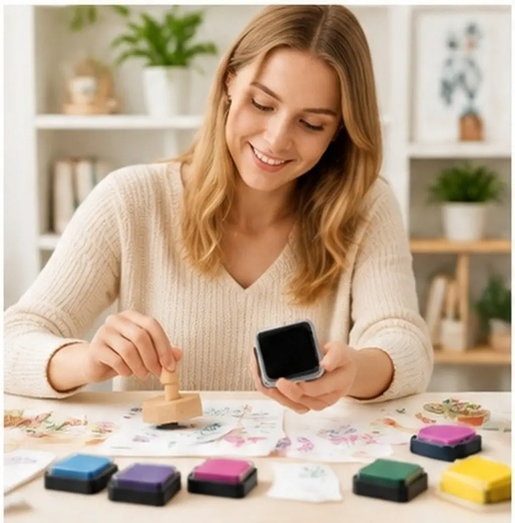 6 Pcs Blank Sponge Ink Pads Embossing Diy Empty Printing Inkpads Graffiti Stamp Stamping