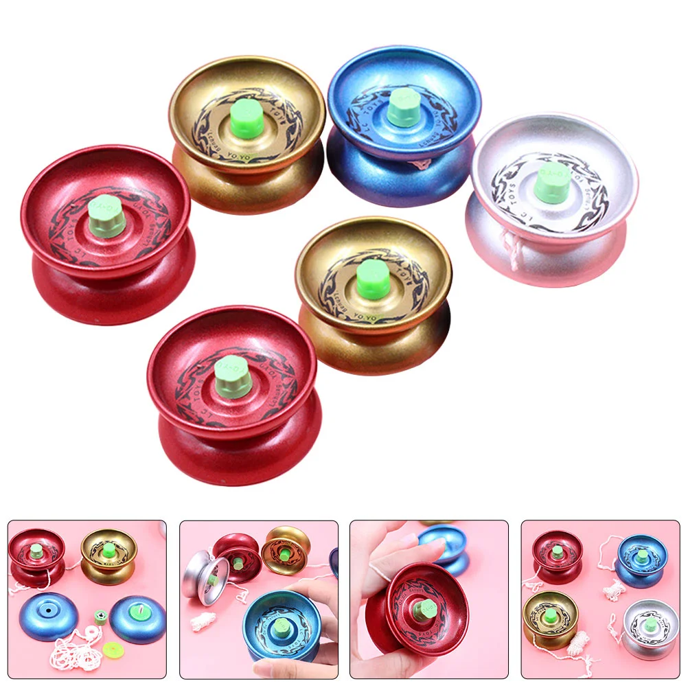 6 Pcs Alloy Yo yo Toys Compact Mini Creative Baby Educational Fun Playthings Safe Exercise Wrist Finger Coordination