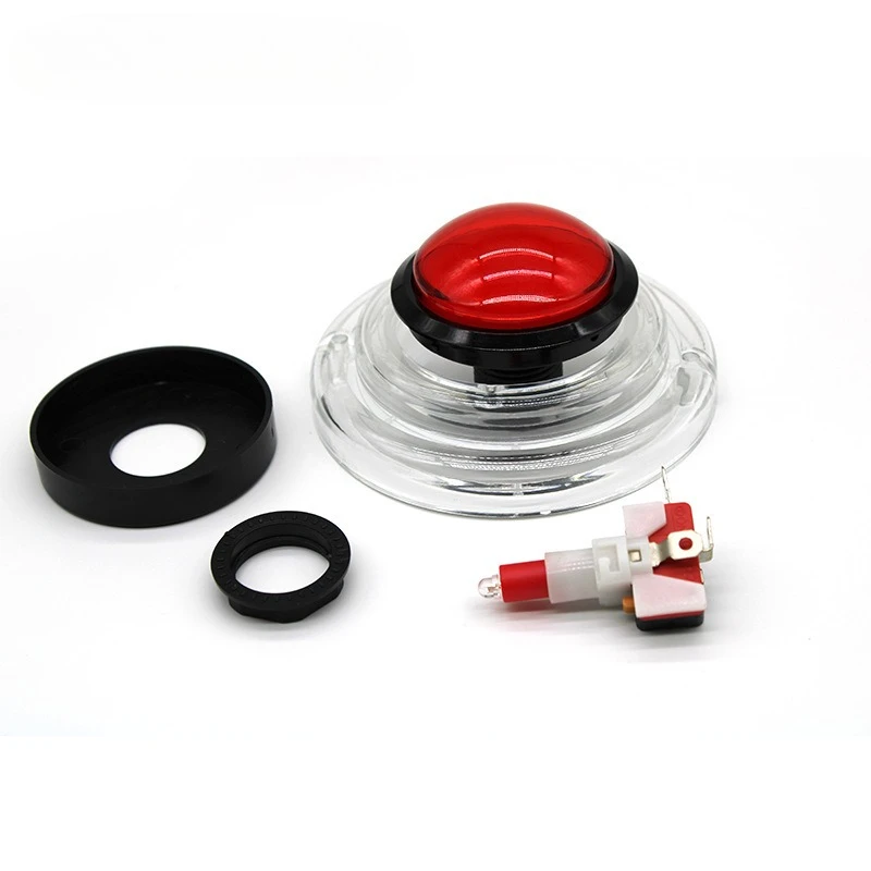 Coin Operated Games 60mm RGB Illuminated Arcade Button Switch Transparent PC Speaker Base for Kids Entertainment Machine