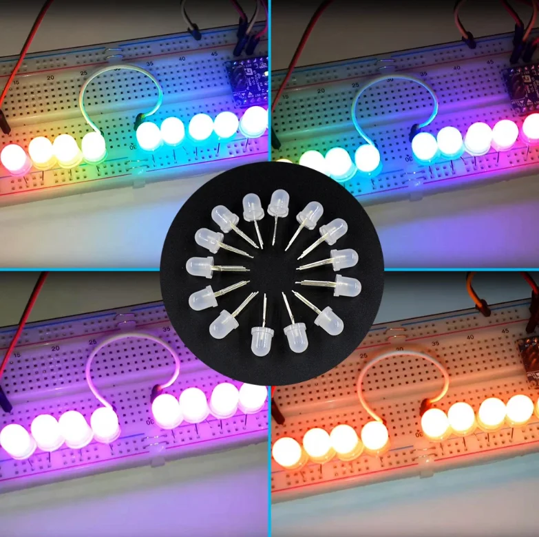 Dc 5V Ws2812 Apa102 Pl9823 F5 5Mm F8 Mm Ronde Rgb Led Yf923 Chipset Binnen Rgb Full Color Matte Led 0 Stuks-1000Pcs