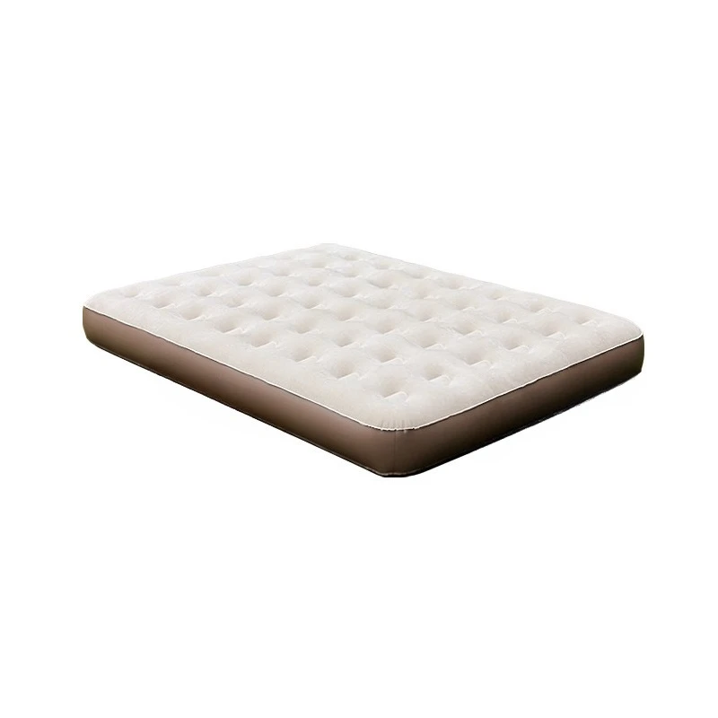 Outdoor camping flocking automatic inflatable mat double camping floor mat nap inflatable bed