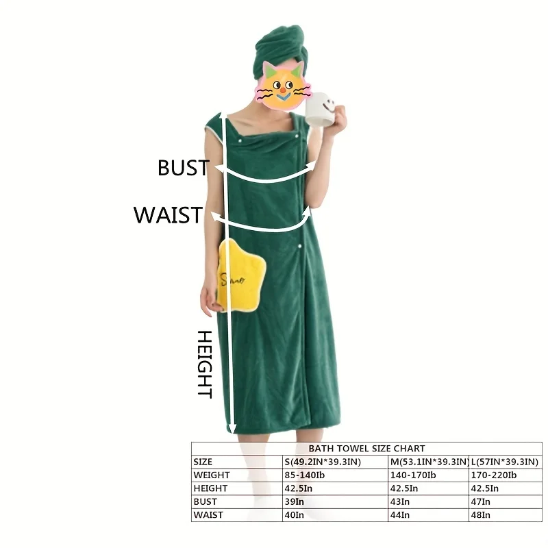 قطعة واحدة من تنورة حمام مخملية مرجانية - رداء حمام ناعم وماص وسريع الجفاف يمكن ارتداؤه للبالغين - منشفة غسل فاخرة للاستحمام،
