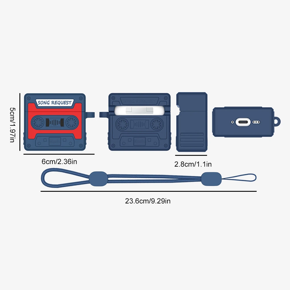 كاسيت الشريط غطاء من السيليكون ثلاثية الأبعاد لطيف لينة غطاء سيليكون للصدمات الكرتون سيليكون واقية ل AirPods 4th Gen 2024 #5
