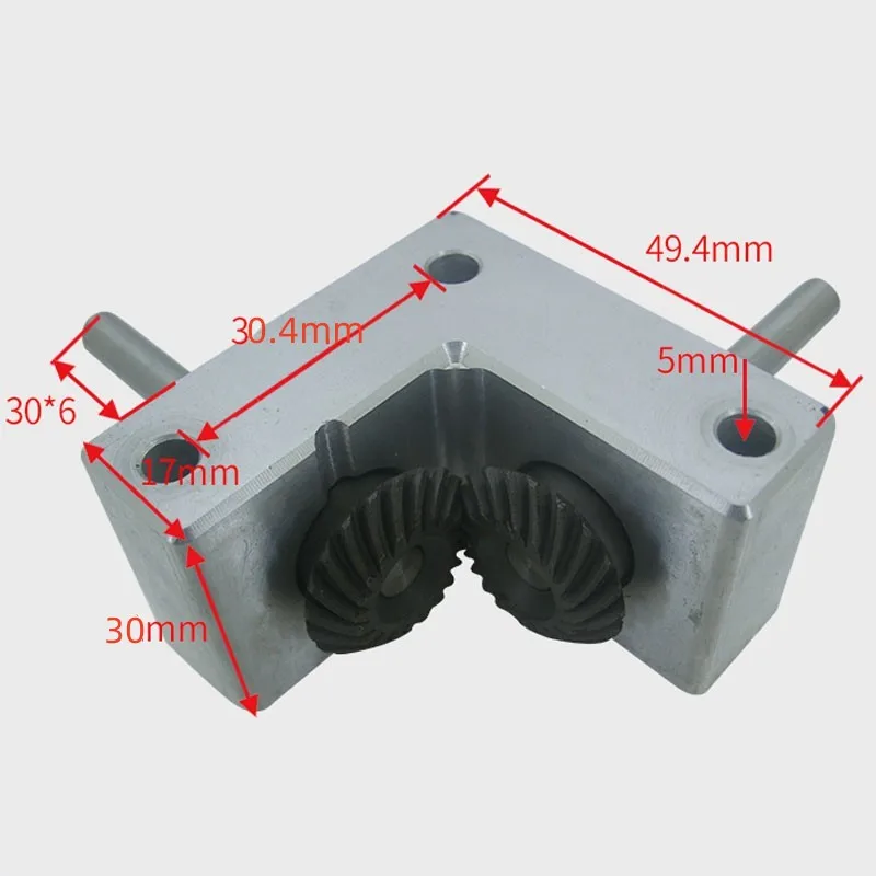 6MM/8MM/10MM Shaft Micro Spiral Bevel Gearbox 90-Degree Angle device Model gear Aluminum alloy parts