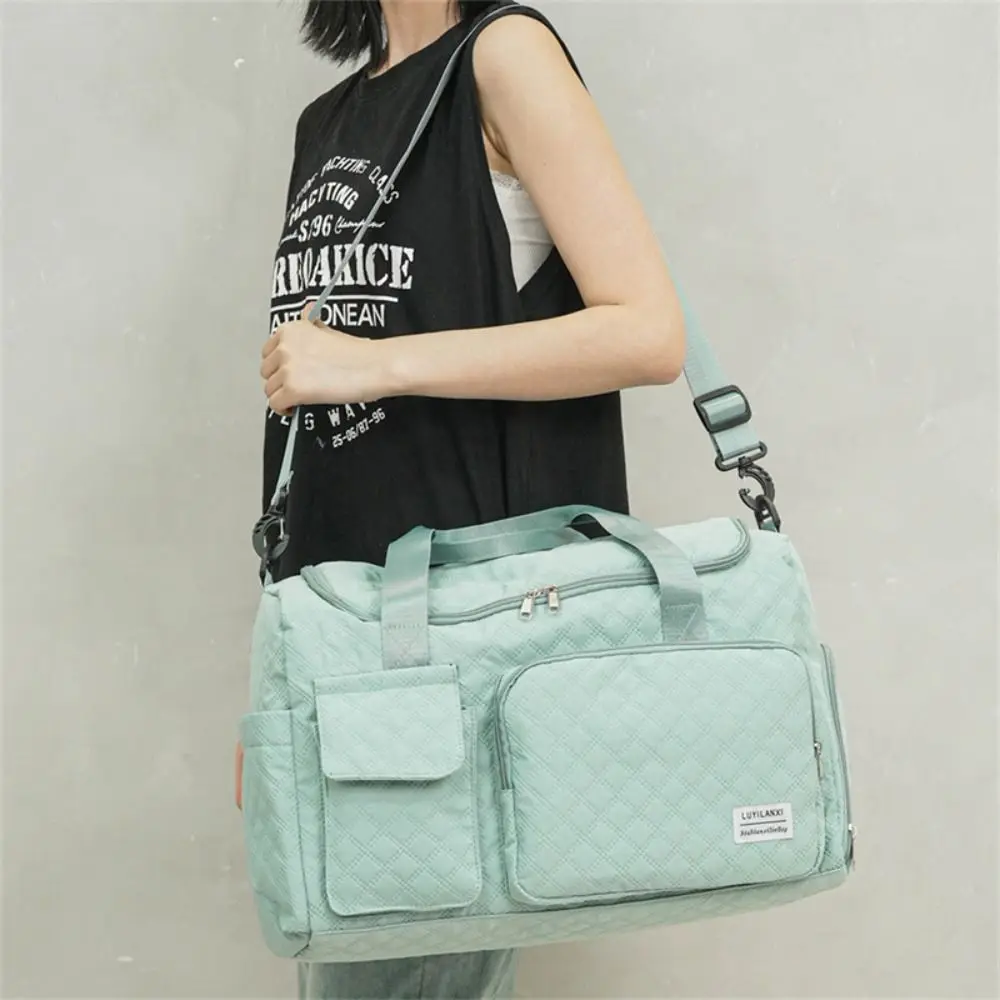

Oxford Travel Duffel Bag Foldable Short Distance Nylon Duffle Bag Multi Layered Multi-functional Large Capacity Handbag Fitness