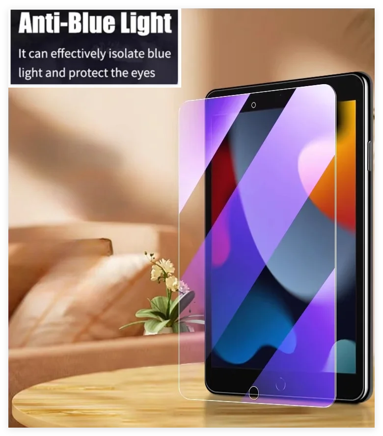 Anti Blue Light Tempered Glass Screen Protector for iPad 2021 10.2 Inch iPad Air 5 Mini 6 5 iPad Pro 11 12.9
