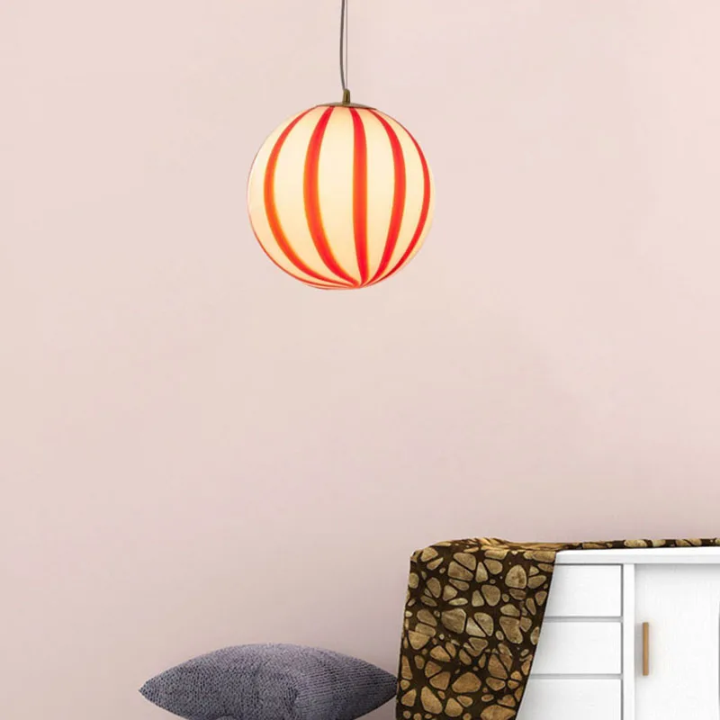 Creative White Orange Glass Pendant Light 20/30cm Parlor Dining Room Bedroom Hanging Lamp E27 Bulb Dropshipping