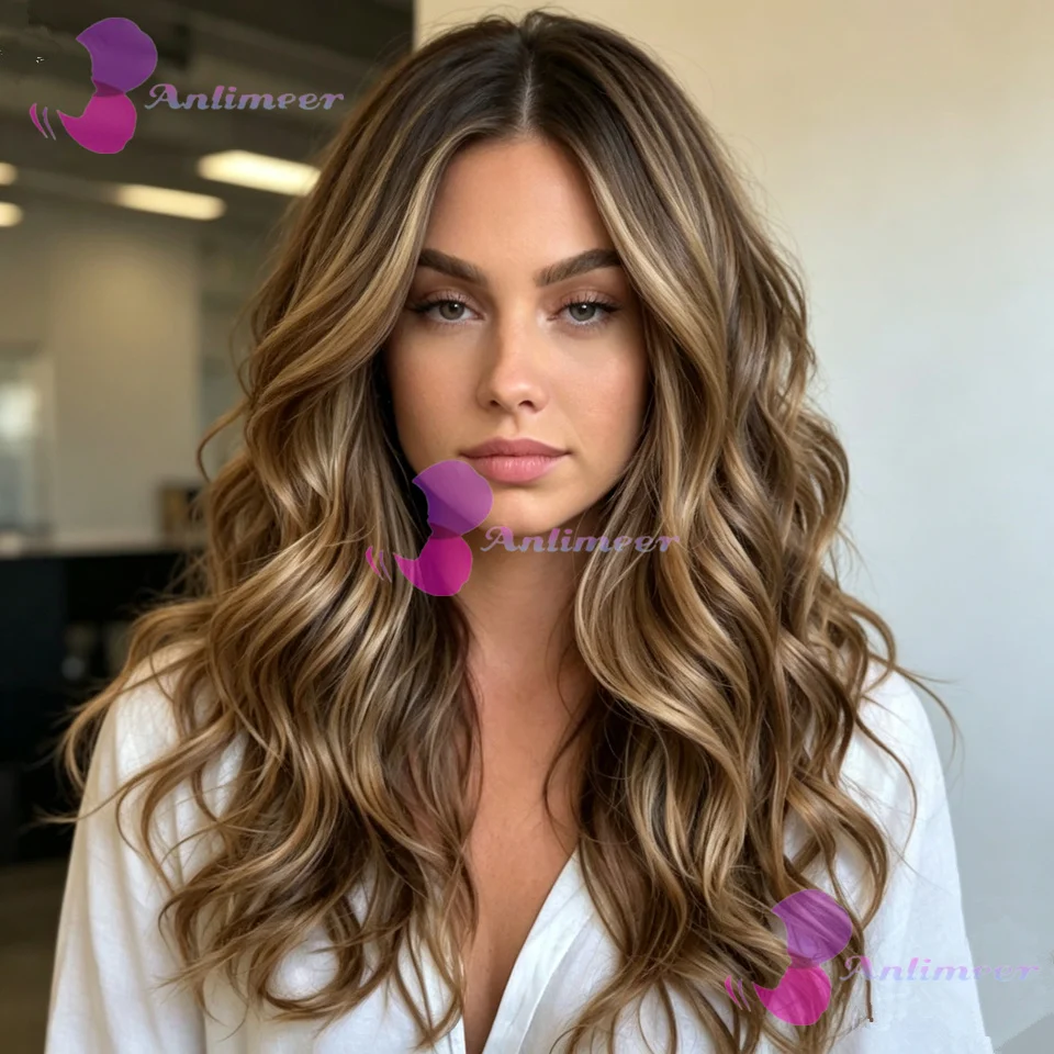 Pre Plucked 5x5 Silk Top Closure Wigs With Bleached Knots 13x6/360 Lace Wigs Balayage Brown Blonde Human Hair Body Wavy Glueless