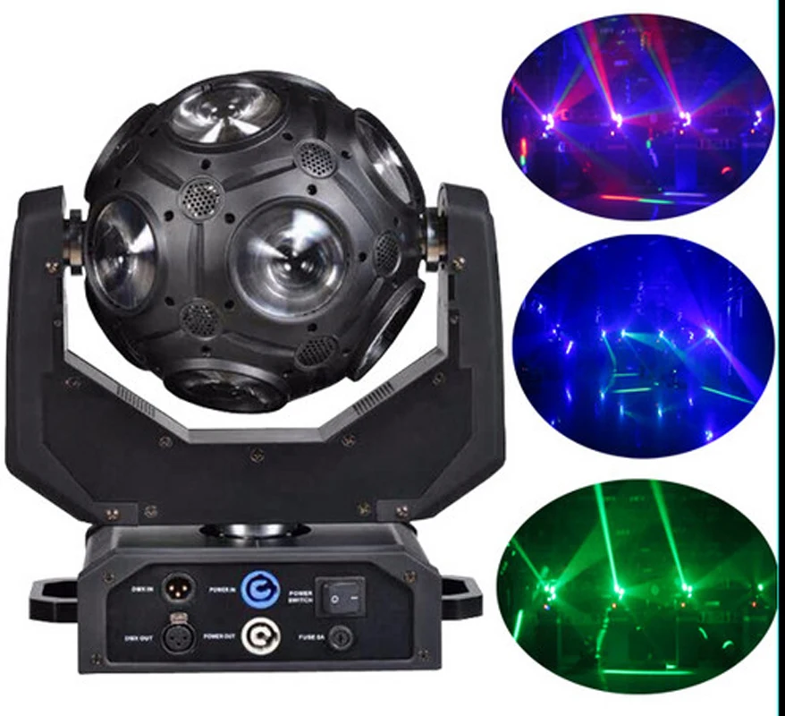 Professional DJ Lighting 12Pcs RGBW 4in1 LED Football Moving Head Beam Light DMX Disco Stage Rotating Ball Dance Party Lights