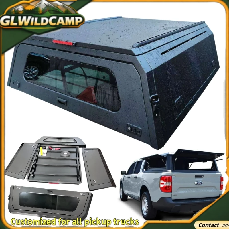 For Ford 4x4 Pickup Bed  Cap Camper Steel&Aluminum Hard Top Canopy Truck Topper for 2022 Ford Maverick Xlt