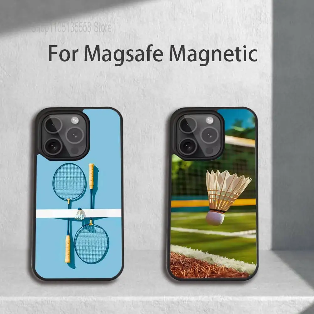 

Sport Badminton Cool Phone Case For IPhone 17,16,15,Pro,Max,Air,14,Plus,13,12,11 Magesafe Wireless Charge Cover