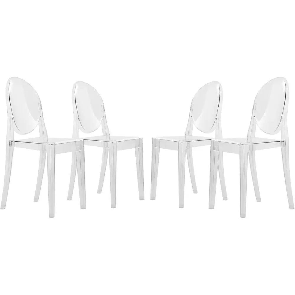 

Прозрачные акриловые стулья для столовой - современные прозрачные сиденья для кухни, столовой, спальни (комплект из 4 штук)