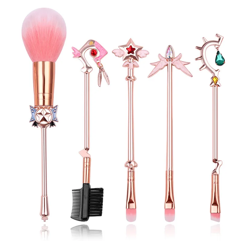 Mahou Shoujo Magic Girl Magic Wand Makeup Brushes Metal Handle Cosmetics Tools Beauty Professional Eyeshadow Foundation Brush