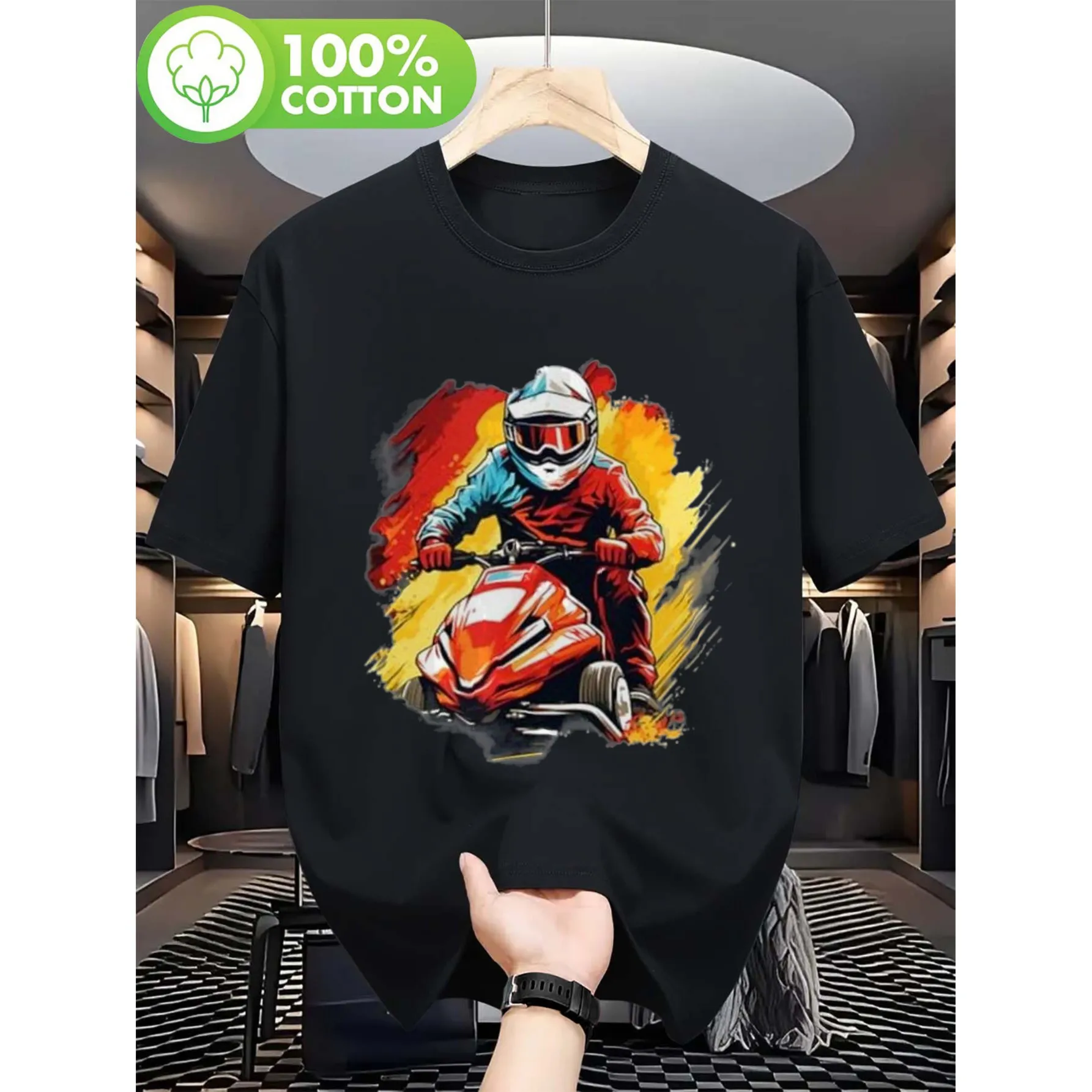 

Go Kart Racing Graphic Tee Men's Breathable Cotton Short Sleeve T-Shirt Daily Wear