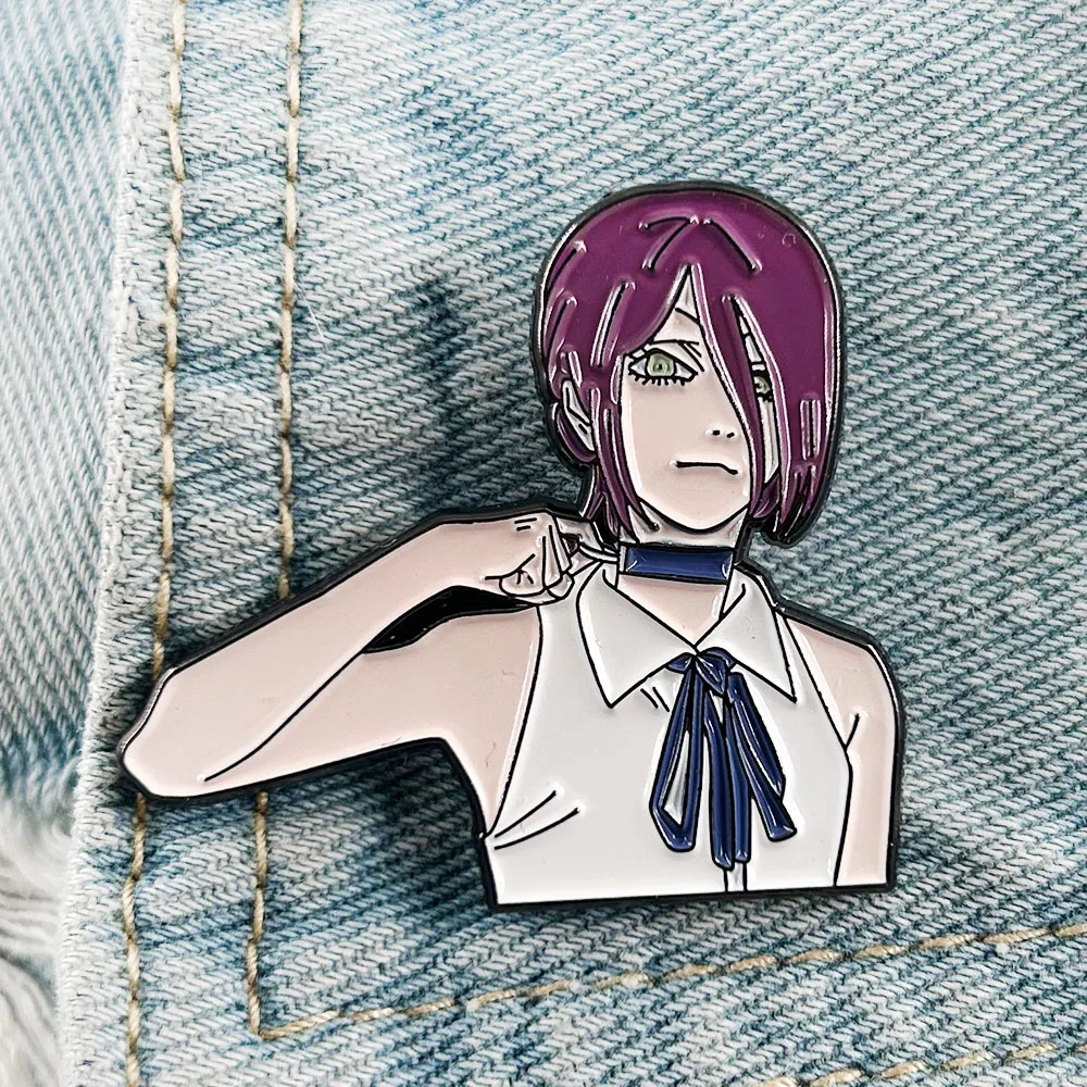 Chainsaaw Man Reze Revers Pin, Bomb SAFDanemark ge, Horror Comic Inspired Brooch, Otaku Gift Collection, Décoration
