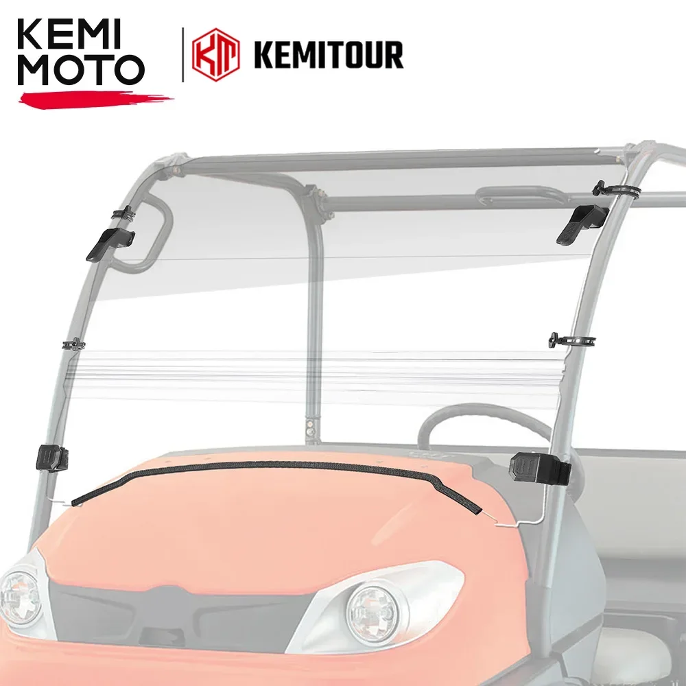 

KEMIMOTO Front Flip Folding Windshield Compatible with Kubota RTV 400 500 520 Scratch Resistant Full Fold Up Windscreen Window