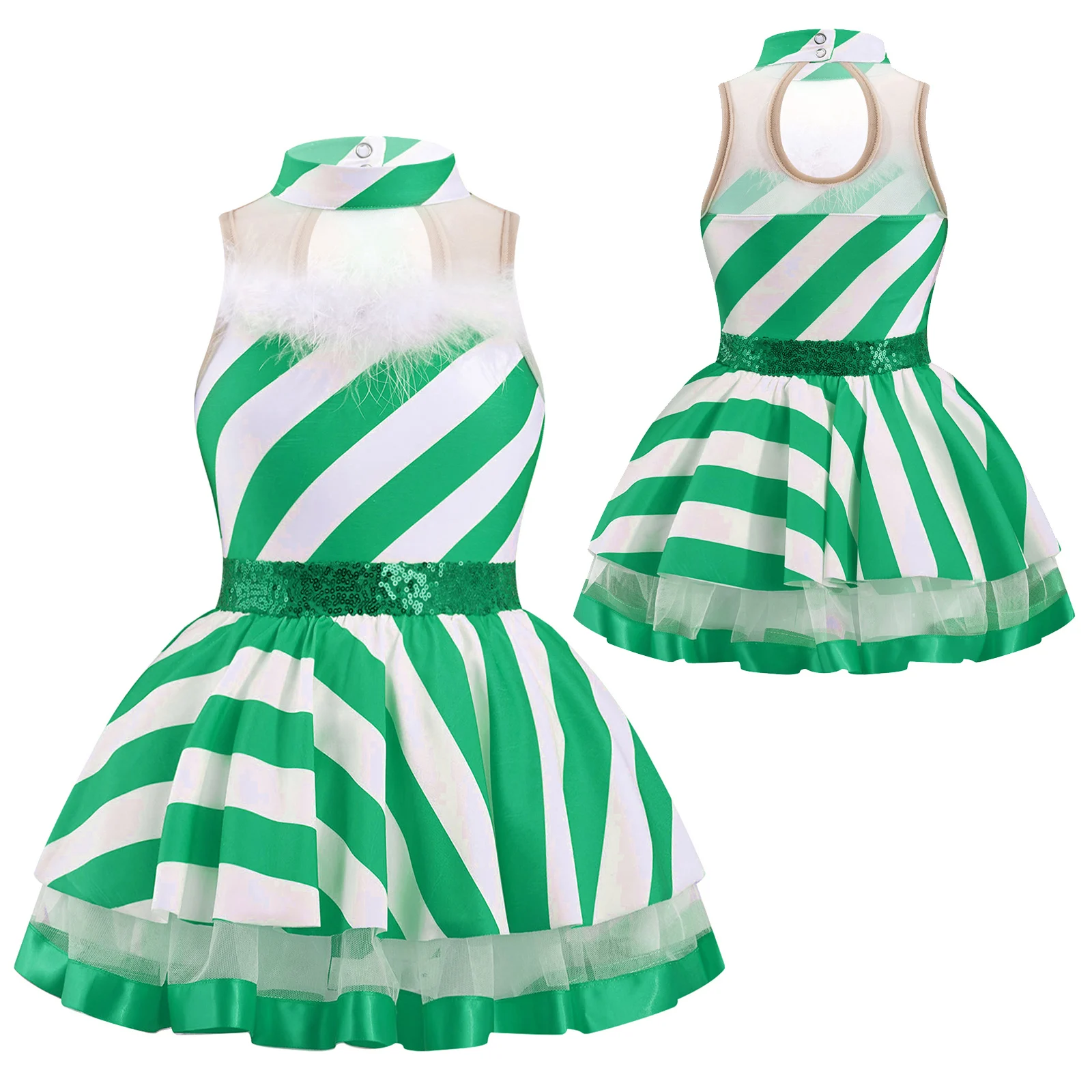 Robe Tutu Mère Noël Sucre d'Orge Fille – photo 3