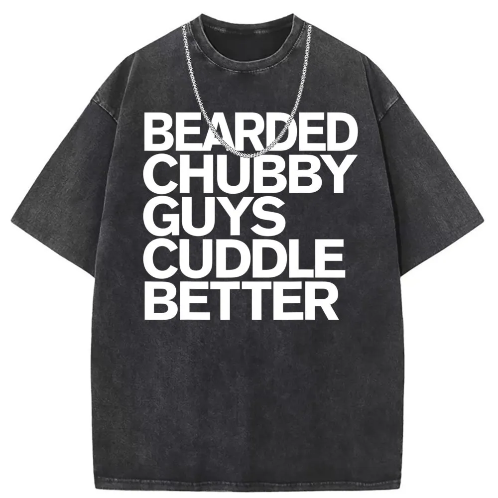 Bearded Chubby Guys Cuddle Better Funny Beard T Shirt Wholesale Women's Mens Funny Sweatshirts Long Sleeve Crazy Clothes