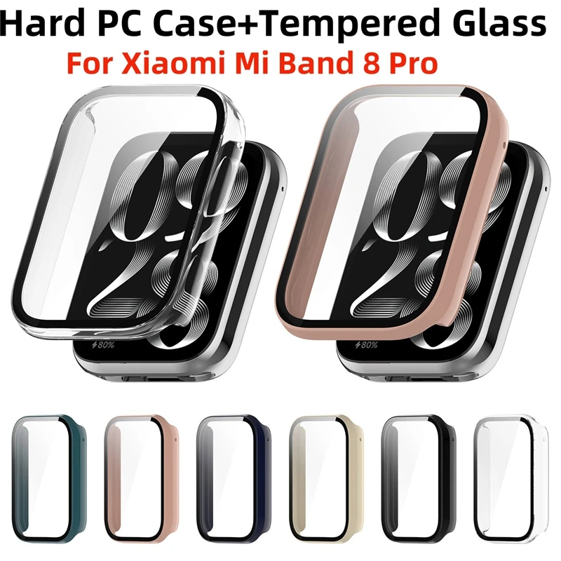 PC Case Glass For Xiaomi Mi Band 8 Pro Smartwatch Screen Protector Frame Bumper for Xiaomi Mi Band 8 Miband 8 Pro Cover Shell